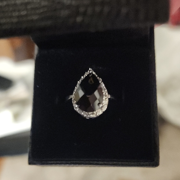 Gold Coast Jewelry - Elegant Silver Teardrop Ring Gold Plated